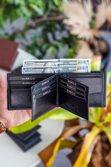 Zoozie Bags Cartera para Hombre de Piel Auténtica con Bloqueo RFID - Negro